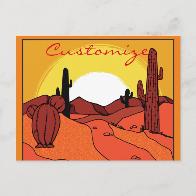 Wüste Cactus Sunset Thunder_Cove Postkarte (Vorderseite)