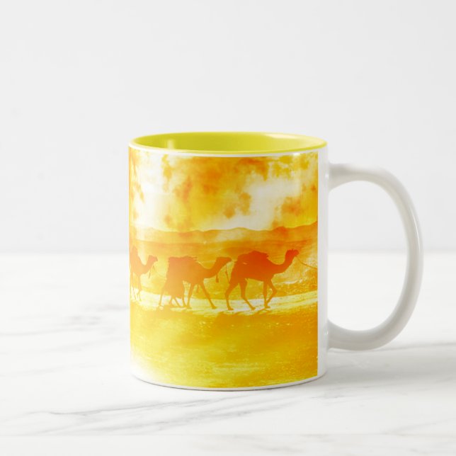 Wüste Camel Caravan Sunburst Keramik Tasse (Rechts)