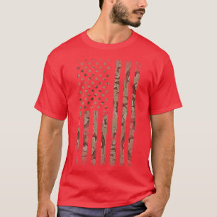 Wüste Camouflage Amerikanische Flagge Militäraktis T-Shirt