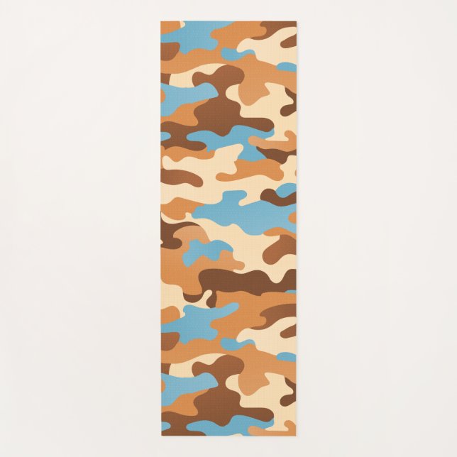 Wüste Camouflage Brown Sand Yellow Blue Yogamatte (Vorderseite)