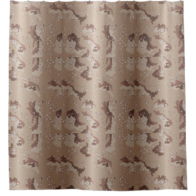 Wüste Camouflage Camouflage Muster Duschvorhang (Vorderseite)