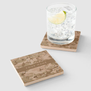 Wüste Camouflage Kieselsteine, Ihr Name, personali Steinuntersetzer