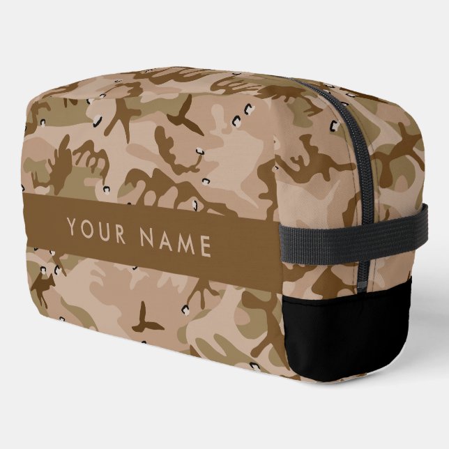 Wüste Camouflage Kieselsteine, Ihr Name, personali Waschbeutel (Linke Seite)