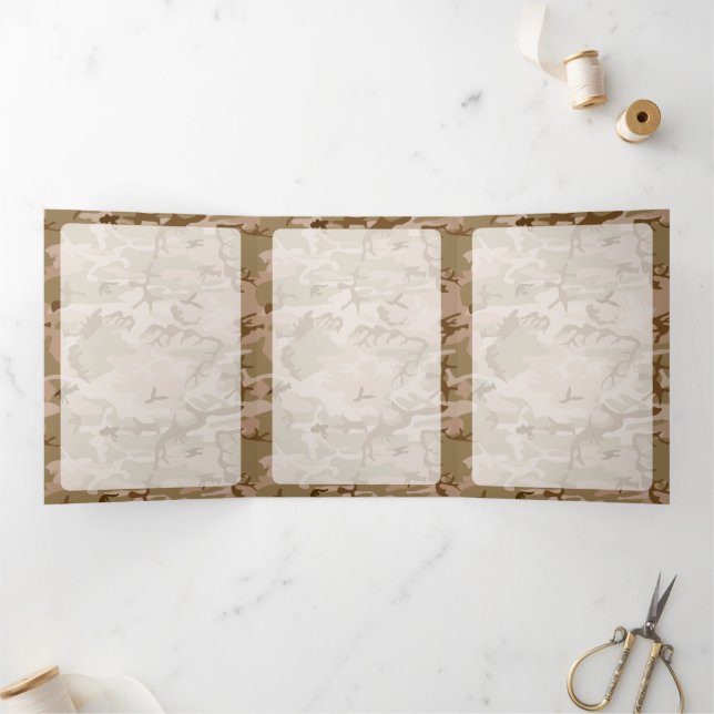 Wüste Camouflage, Militär, Armee Dreifach Gefaltete Karte (Innenseite)