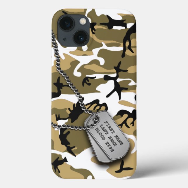 Wüste Camouflage mit Hundetag Case-Mate iPhone Hülle (Rückseite)