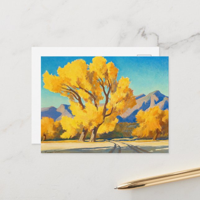 Wüste Cottonwood, Arizona von Maynard Dixon Postkarte (Vorderseite/Rückseite Beispiel)