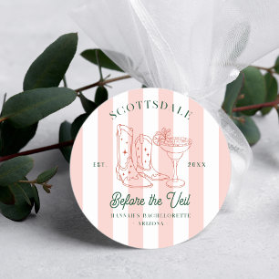 Wüste Cowgirl Country Club   Bachelorette Runder Aufkleber