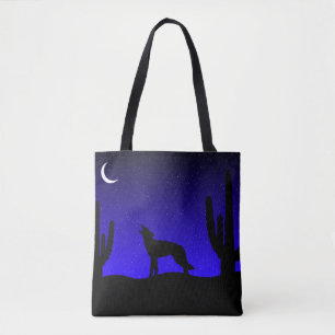Wüste Coyote Howling auf dem Mond