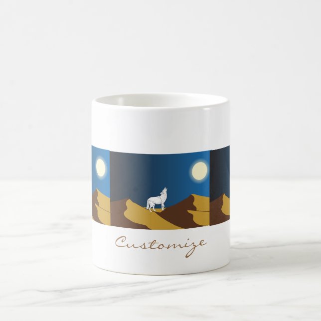 Wüste Coyote Howling Full Moon Thunder_Cove Kaffeetasse (Mittel)
