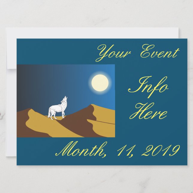 Wüste Coyote Howling Vollmond Thunder_Cove (Vorderseite)