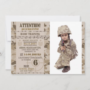 Wüste der Armee Camouflage Military Geburtstag Einladung