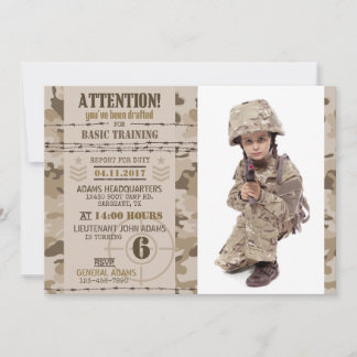 Wüste der Armee Camouflage Military Geburtstag Einladung