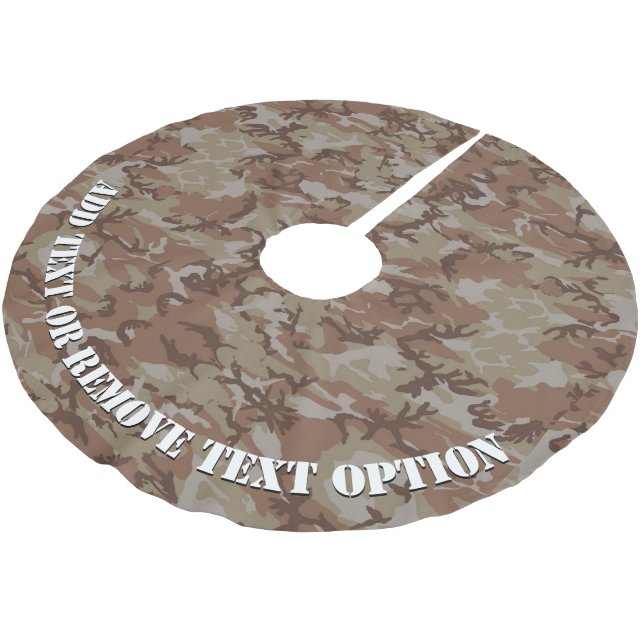 Wüste der Wälder Militärische Camouflage Polyester Weihnachtsbaumdecke (Schrägansicht)