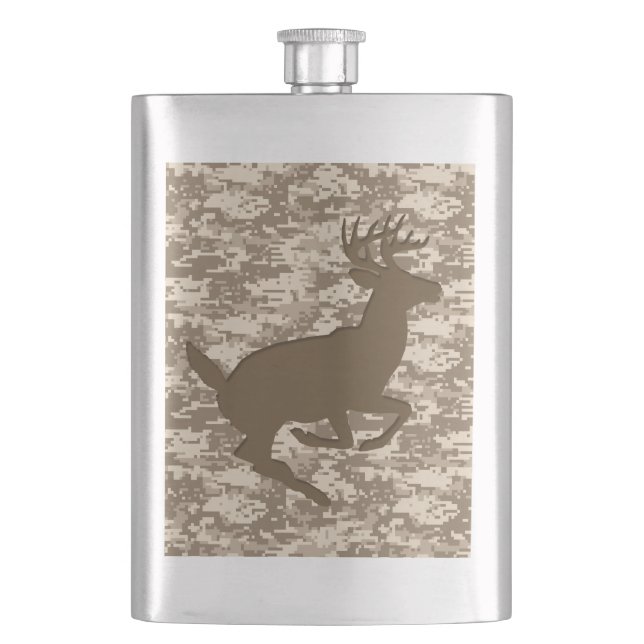 Wüste Digital Camouflage Deer Camouflage Muster Flachmann (Vorderseite)