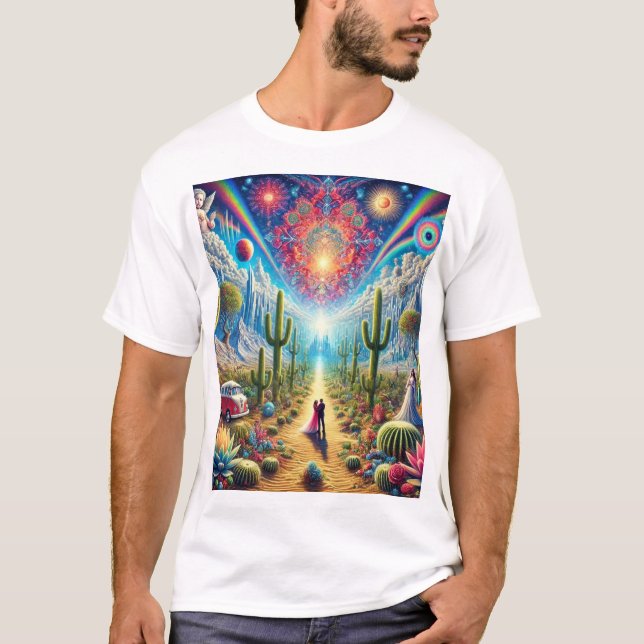 Wüste Dreamscape: Oase unendlicher Wunder T-Shirt (Vorderseite)