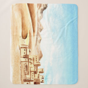 Wüste Dunes African City Watercolor Sherpadecke