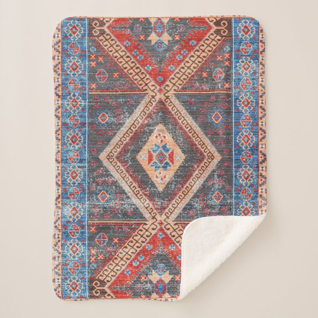 Wüste Echoes: Südwestliches Boho-Erbe Sherpadecke (Vorderseite)