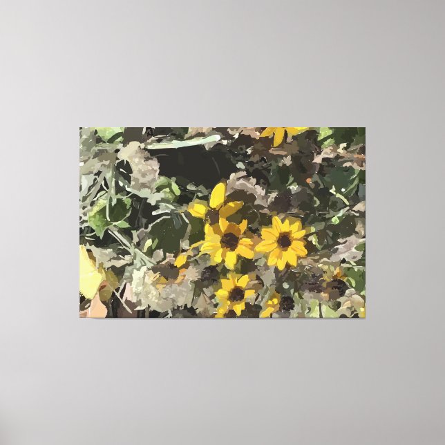 Wüste Gelbe Blumen Stretchierte Canvas Print Leinwanddruck (Vorderseite)