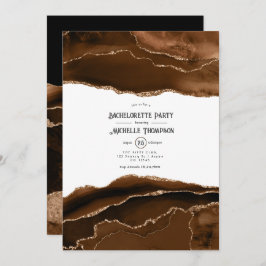 Wüste Gold Watercolor Agate Junggeselinnen-Abschie Einladung