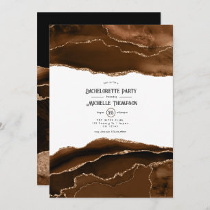 Wüste Gold Watercolor Agate Junggeselinnen-Abschie Einladung