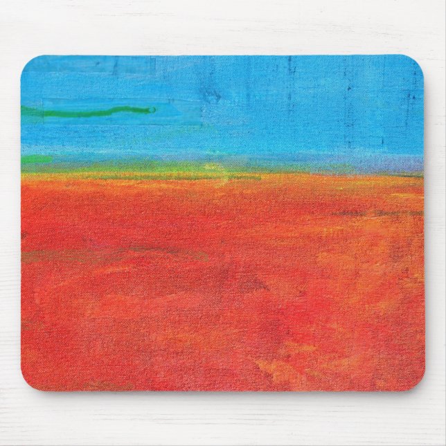 Wüste Horizon blauer Himmel Orange Sand abstrakt Mousepad (Vorne)