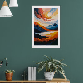 Wüste Inspiriert Abstrakte Landschaftskunst Poster