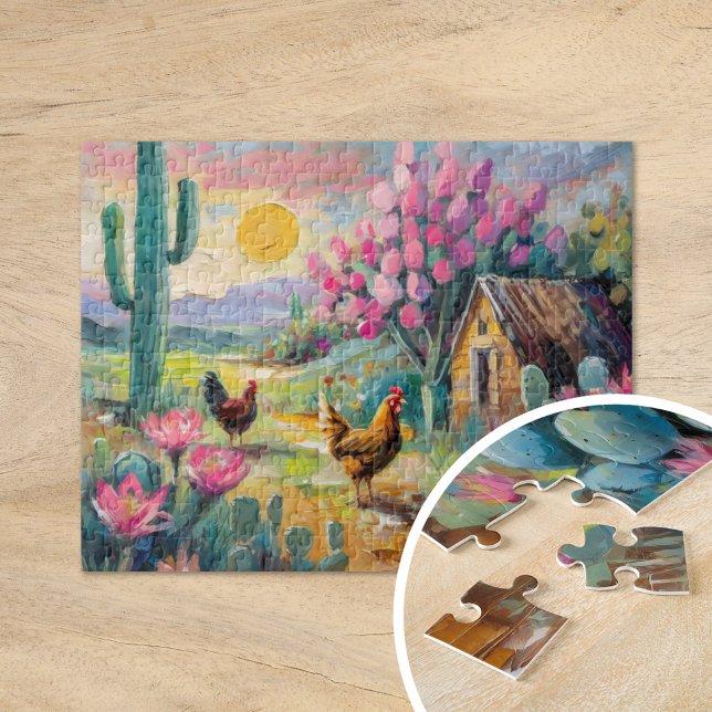 Wüste Kulturelle Landschaft mit Hühnern Puzzle (Von Creator hochgeladen)
