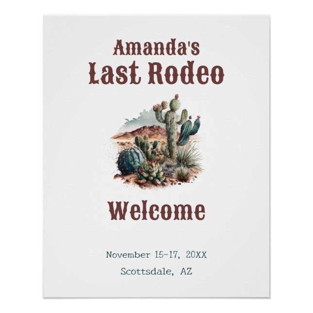 Wüste Last Rodeo Scottsdale Bachelorette Weekend Poster (Vorderseite)
