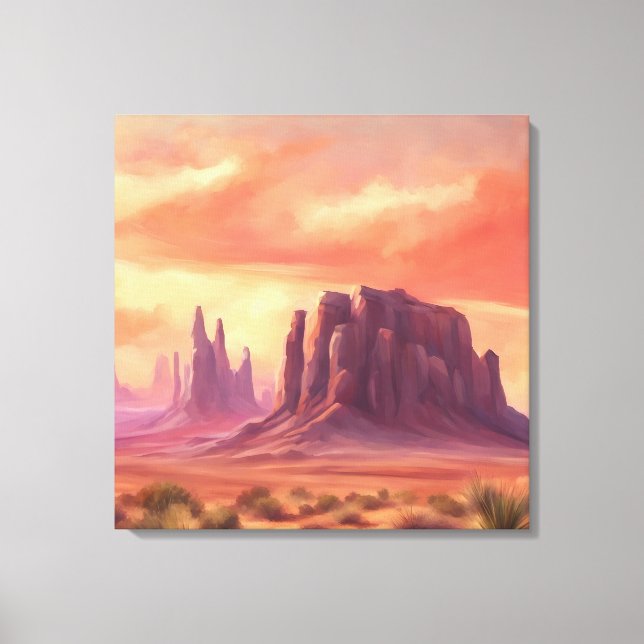 Wüste Mesa Buntes Monumental Butte Leinwanddruck (Vorderseite)