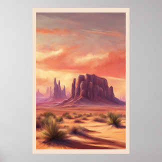 Wüste Mesa Buntes Monumental Butte Poster