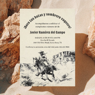Wüste Mexikanischer Cowboy Geburtstagsparty Einladung