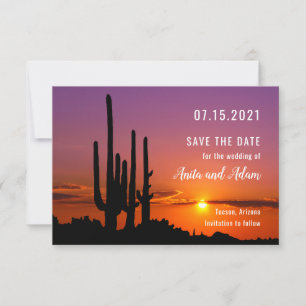 Wüste mit Cacti Landscape Save the Date Karte