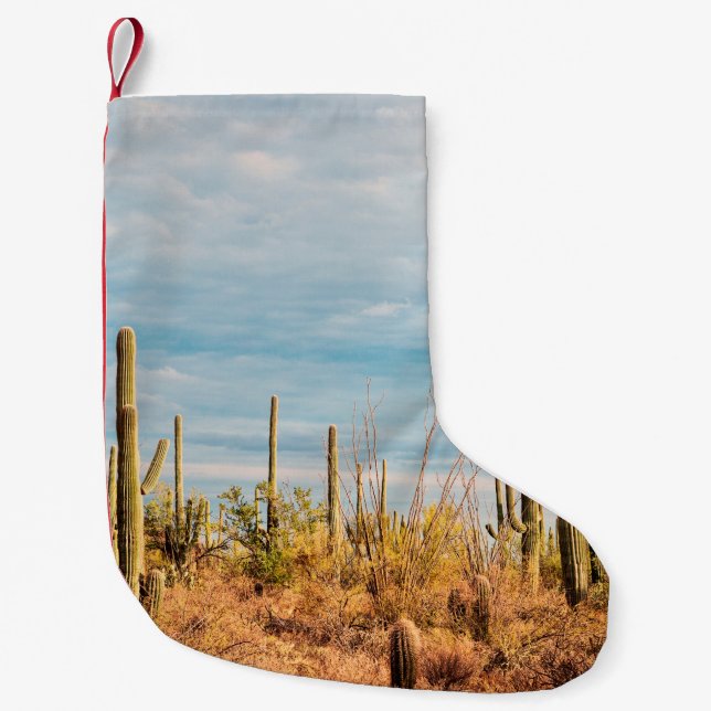 Wüste mit Saguaro cacti Kleiner Weihnachtsstrumpf (Vorderseite)