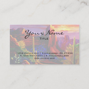 Wüste mit Sunset Business Card bemalt Visitenkarte
