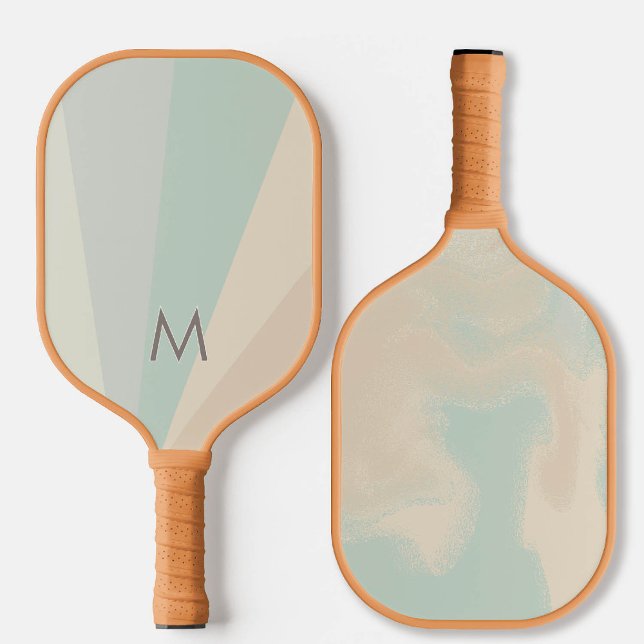Wüste Morning Sand Monogram Modern Personalisiert Pickleball Schläger (personalized pickleball paddle monogram brown tan sage green teal custom sports gift for her)