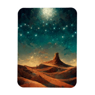 Wüste Night Fantasy Landscape Sci-Fi Magnet