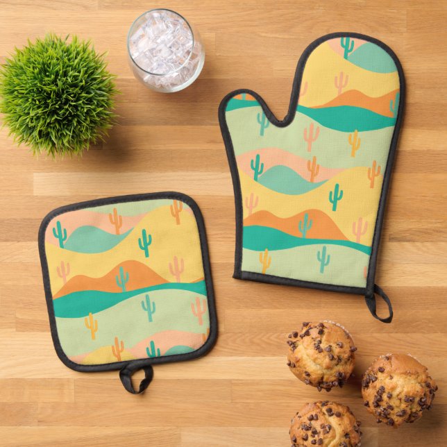 Wüste Ofenhandschuh & Topflappen-Set (Oben Unten)