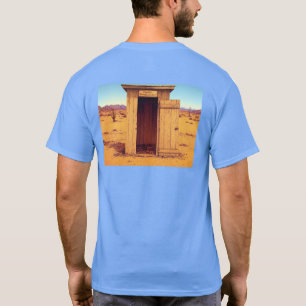 Wüste Outhouse Männer blauer T - Shirt zurück