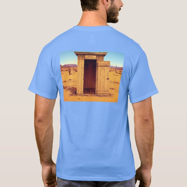 Wüste Outhouse Männer blauer T - Shirt zurück (Rückseite)