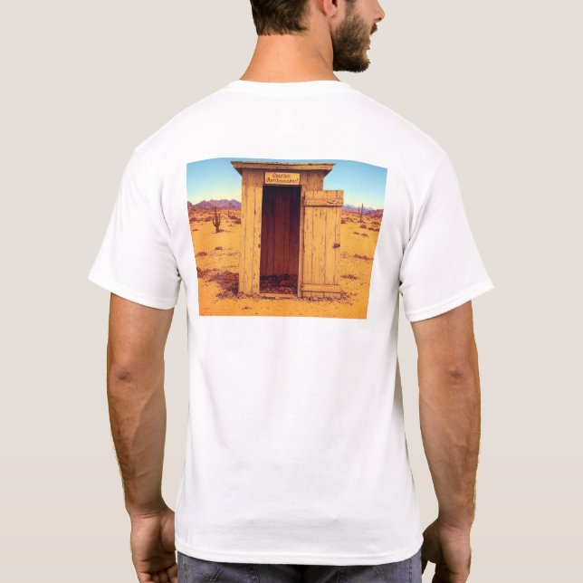 Wüste Outhouse Männer Weißer T - Shirt zurück (Rückseite)