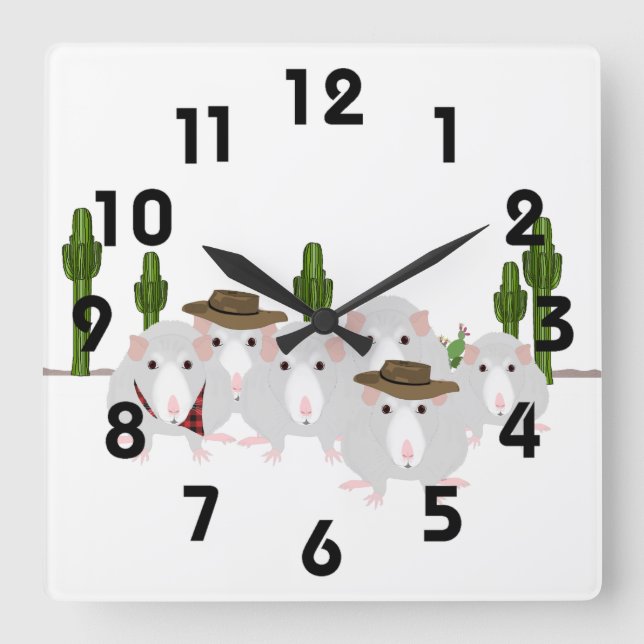 Wüste Rats Square Wall Clock Quadratische Wanduhr (Vorderseite)