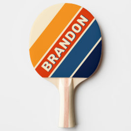 Wüste Retro Rainbow fett Streifen mit Namen Tischtennis Schläger