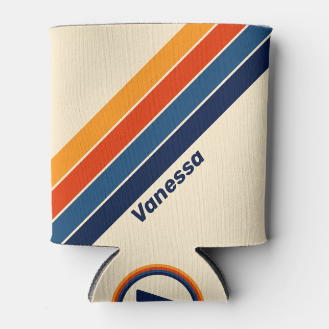 Wüste Retro Regenbogen Streifen mit Namen Dosenkühler (Vorderseite)