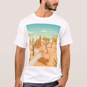 Wüste Road Landschaft: Cartoon Vintag. T-Shirt
