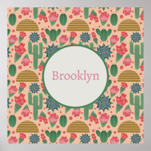 Wüste Rosa Kinderzimmer Decor-Baby Girl Poster