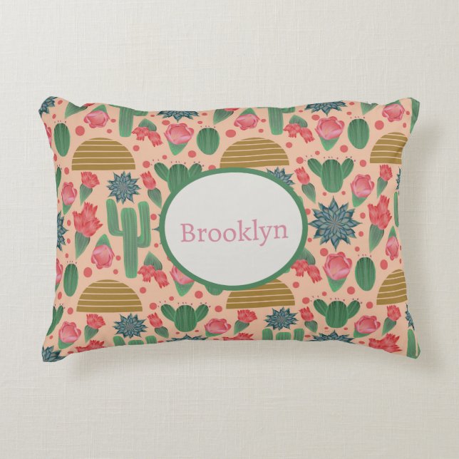 Wüste Rosa Kinderzimmer Decor-Baby Girls Dekokissen (Vorderseite)