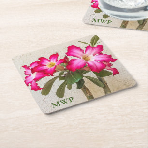 Wüste Rose Blume Papier Untersetzer
