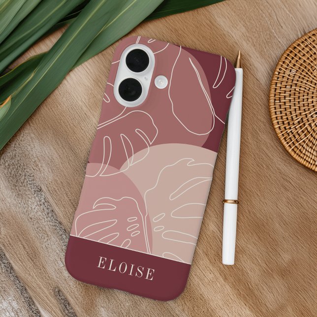 Wüste Rose Boho Tropical Monstera Leaf Case-Mate iPhone Hülle (Von Creator hochgeladen)