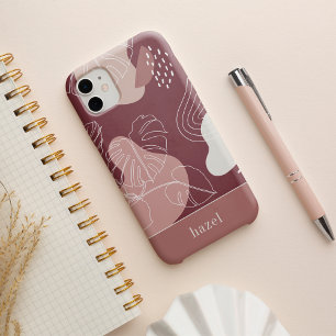 Wüste Rose Pink Boho Tropical Monstera Leaf iPhone 13 Hülle