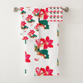 Wüste Rose Red Adenium Blume Summer Oasis Beach Badhandtuch Set